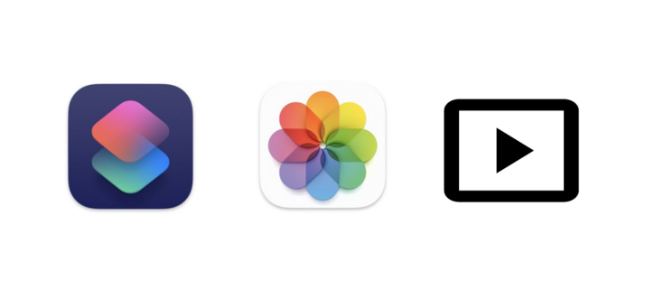 Icons: Apple Kurzbefehle-App, Apple-Fotos, Diashow.